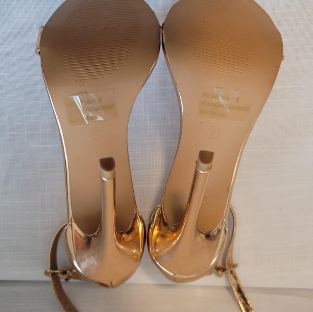 Charlotte Russe Rebekah, open toe Stiletto, cooper color 5' heal - Picture 7 of 9